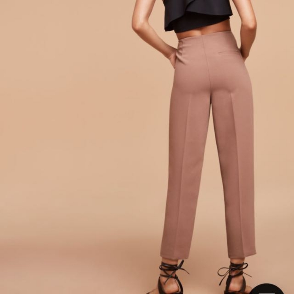 🌞Aritzia Wilfred Chambéry Pant Crepe High Rise Pleated Pants Gray Size 4 - Picture 4 of 7